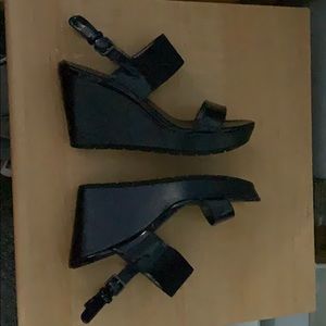 Navy wedge sandals 6.5